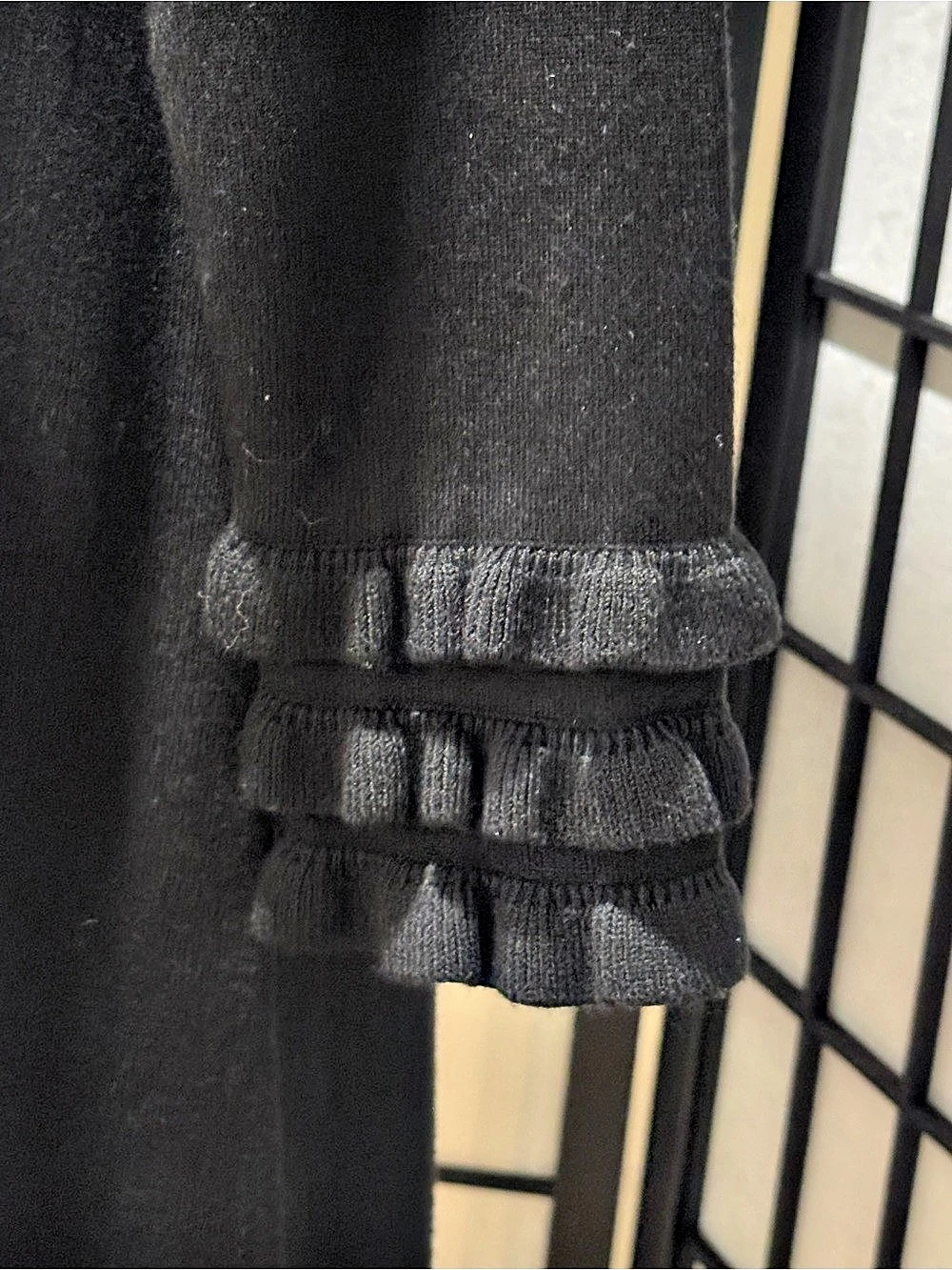 Calvin Klein Black Ruffle Cuff Mini Dress Size XL Like New - Picture 4 of 6